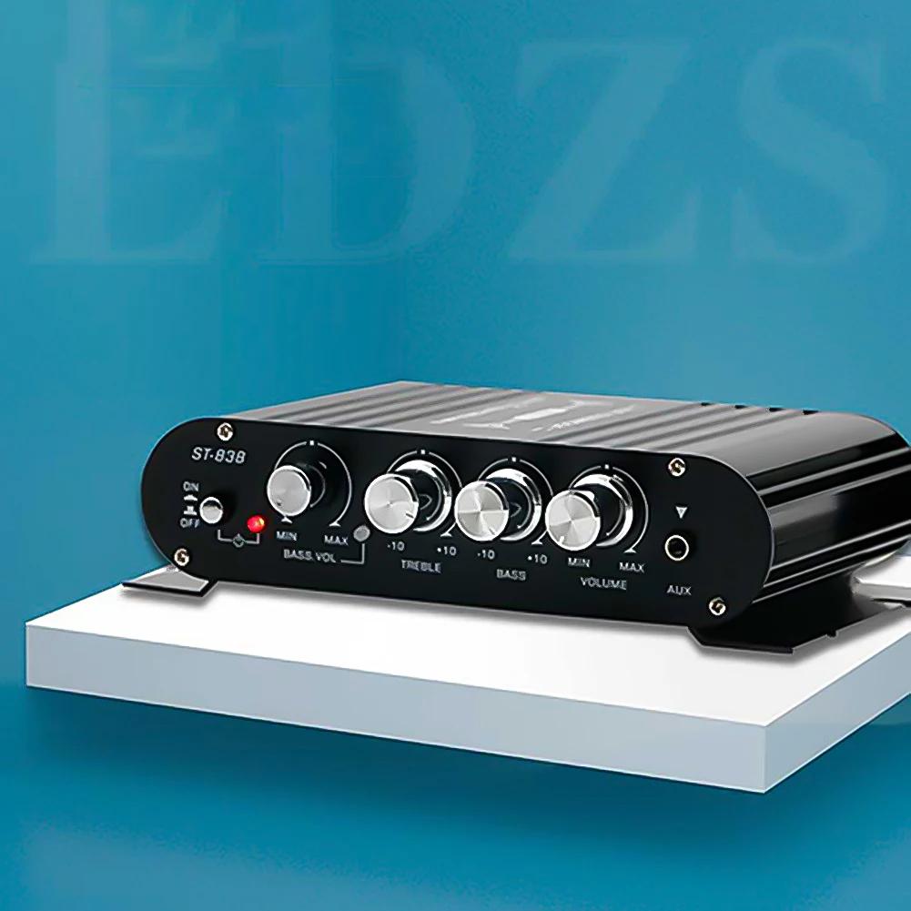 ST-838 HiFi 2.1 Channel Stereo Bass Sound Amp Bass and Treble Adjustment 80W*2 Subwoofer Amplifier Audio Amplifier