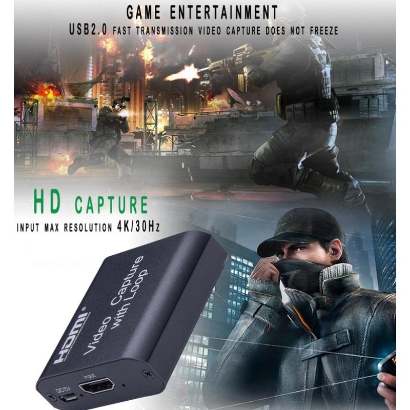 4K HD Video Capture Card USB Loop 2.0 Cards Live Streaming Video Recording