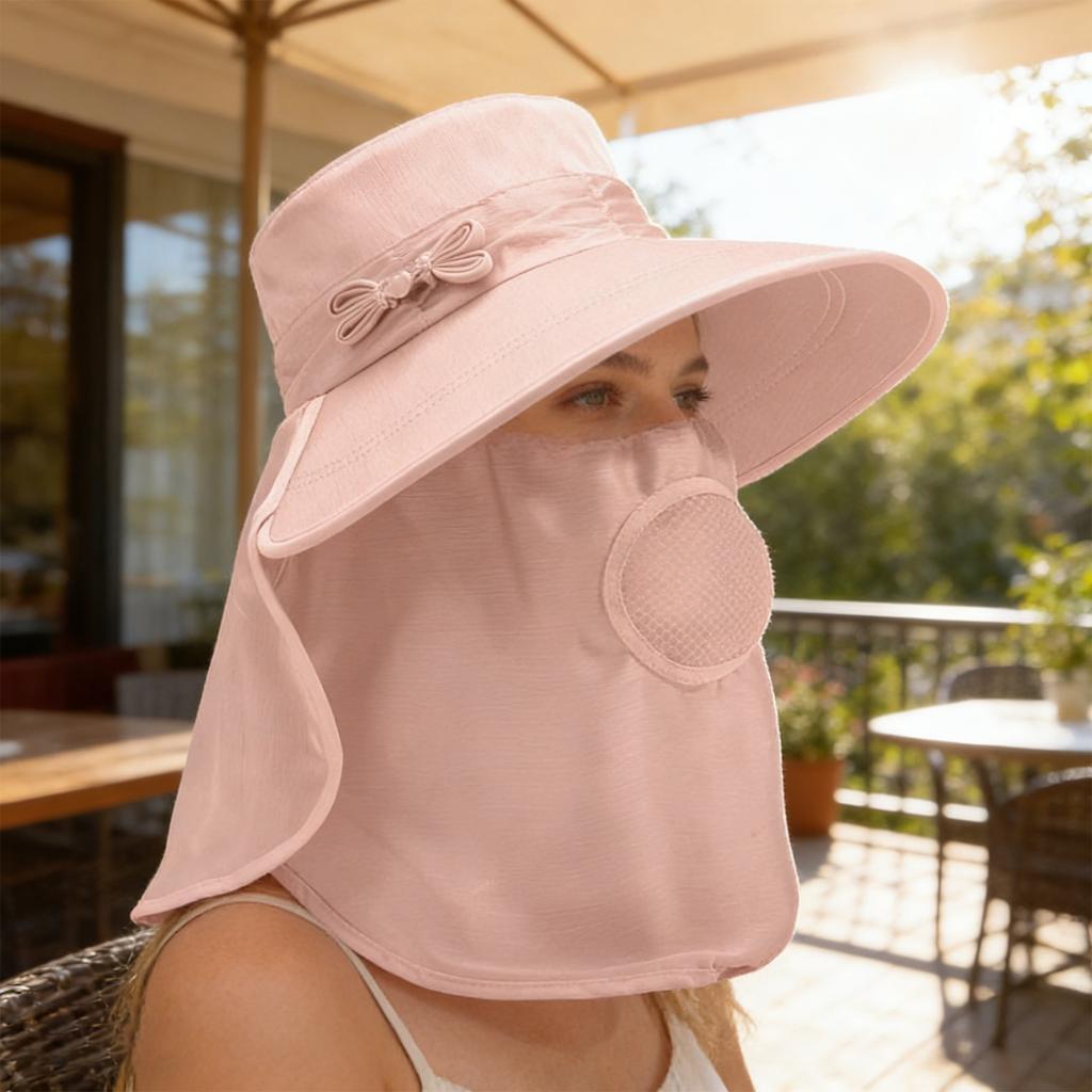 Ice Silk Sun Hat With Shield - Women's UV Shield Hat, Breathable And Lightweight, Suitable For Outdoor Hiking, Driving And Travel.