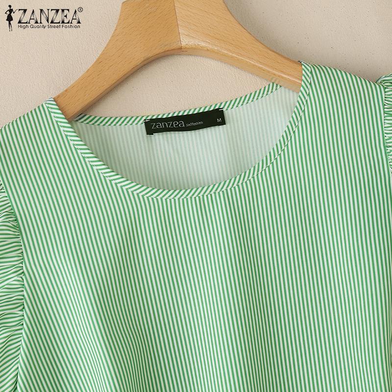 ZANZEA Women Casual Round Neck Summer Sleeveless Floral Print Stripe Tank Tops