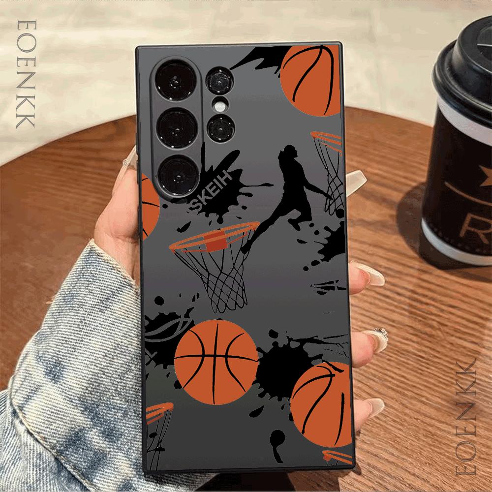 Basketball Silicone Case For Samsung Galaxy S25 S24 S23 S22 S21 Ultra FE A35/A54/A55/A34 5G Note 10/20 Plus Anti-Fall Slim Cover
