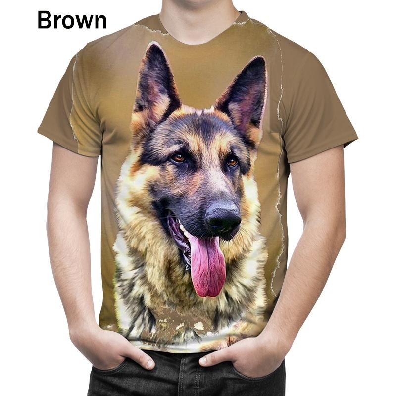 Móda Muži Osobnost Tričko Psí malba Německý ovčák Tričko s 3D potiskem Krátké rukávy Neformální 3D tričko Pánské topy