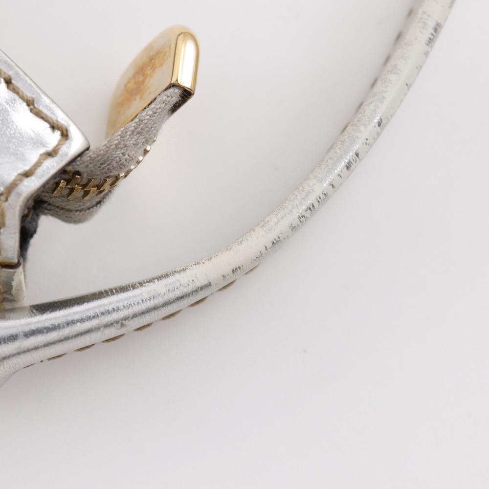Gucci Interlocking G Shoulder Bag 182491 Silver GG Canvas Women Used