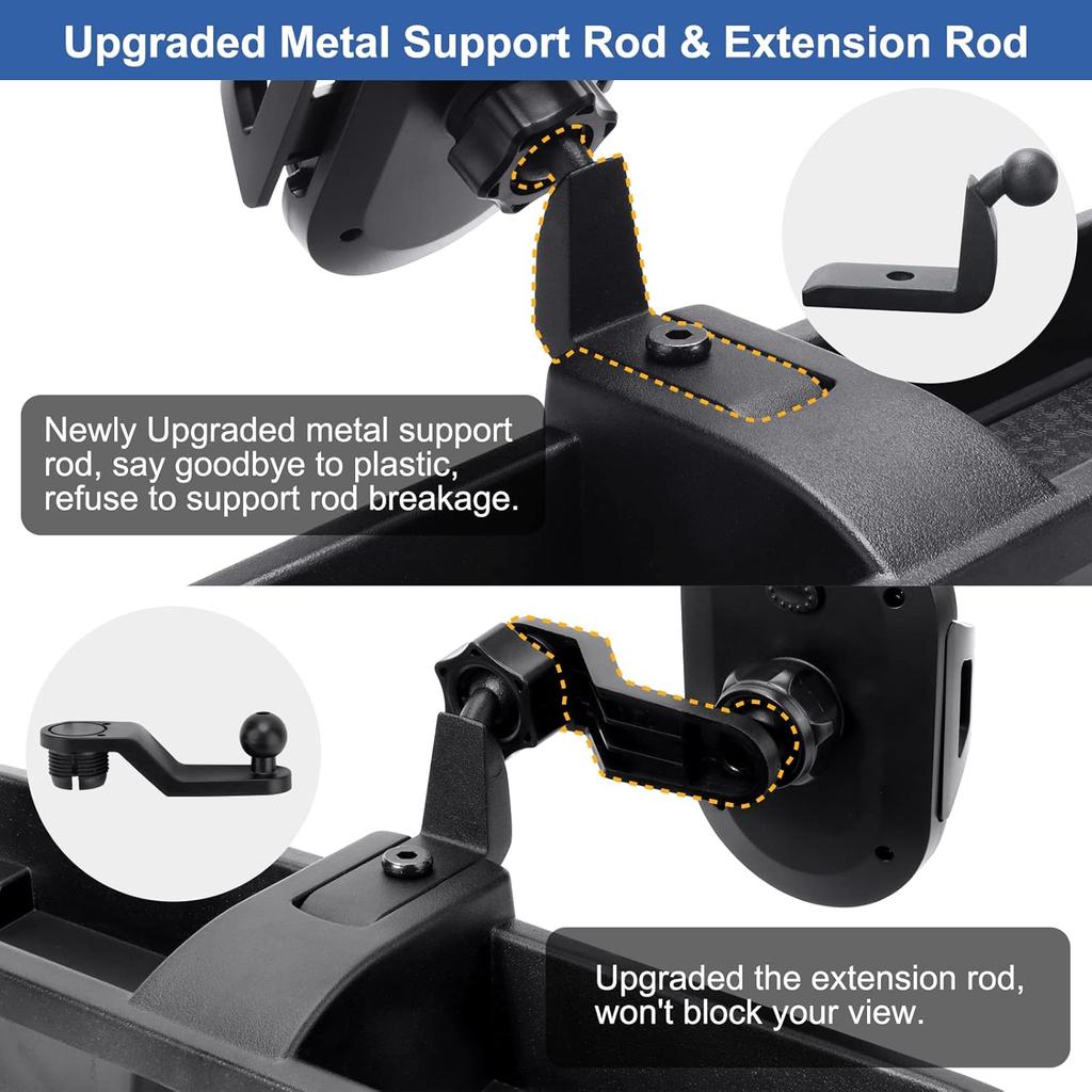 Upgraded Phone Mount For 2018      Jeep Wrangler JL JLU & Gladiator JT, Multi-Mount Phone Holder Dash Tray System Kit With Extension Arm Metal Rod