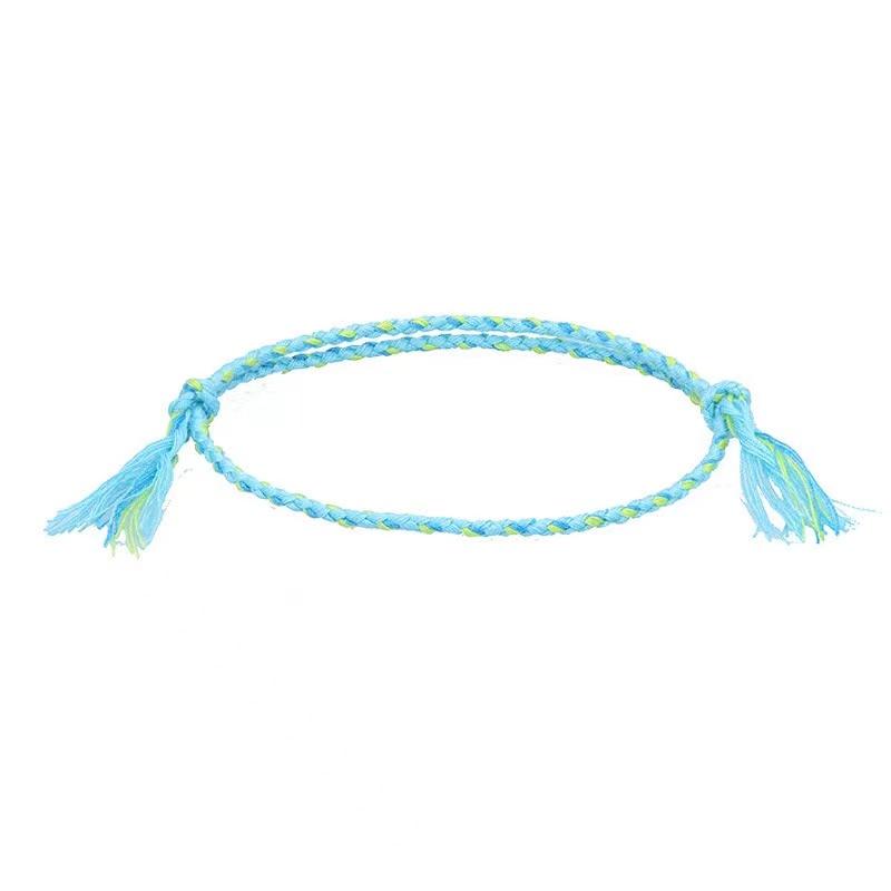 Boho Four Strand Color Handmade Waterproof Woven Thread Wrap Bracelet Simple Rope Knot Bracelet Friendship Bracelets
