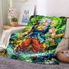 Goku Anime Print Flannel Blanket High Quality Warm Comfortable Cover for All Seasons Perfect for Gifts Home Decor