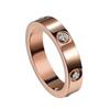 "Trendy European-American Titanium Steel Couple Ring with Diamond Accents"