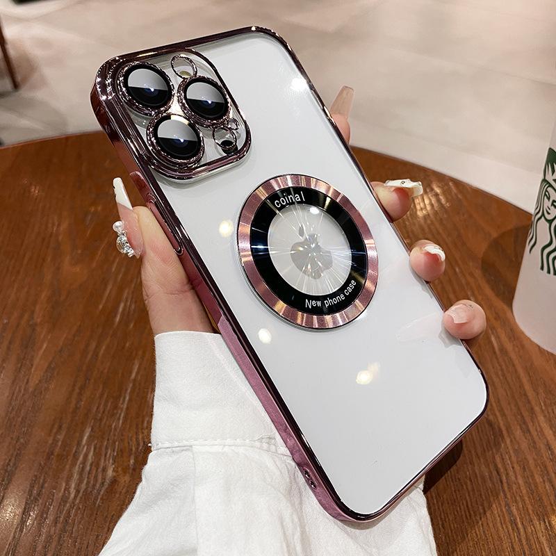 

Magnetic Suction Suitable for Apple 16pro Max Mobile Phone Case 15 Lens Film 12 Transparent Hard Case IPhone 13P Simple Men Apple 15