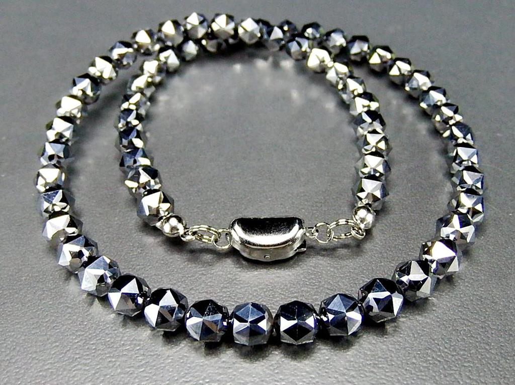 Stone Town AAAA High Purity Terahertz Ore Diamond Cut 6mm Lightweight Necklace