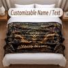Tree of Life Theme Soft Blanket Personalized Custom Name Text Print Warm Blanket Home Sofa Bedroom Decor