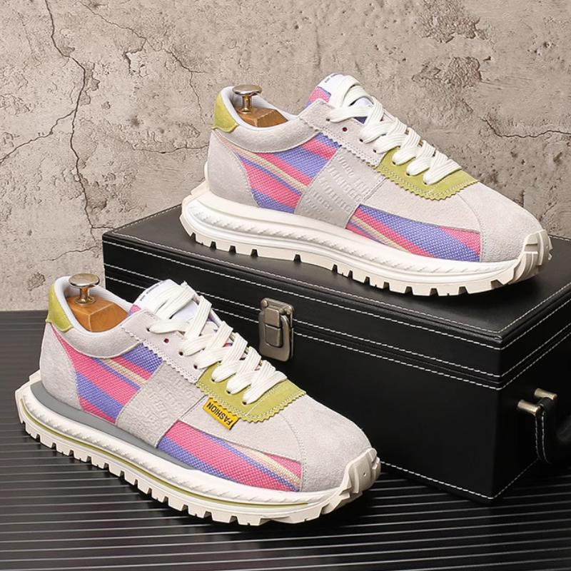 Fashion Forrest Gump men's shoes, breathable dad shoes, fashionable color-blocking, versatile, lightweight and casual sports shoes  b26