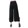 Ice Silk High-Waisted Wide-Leg Cropped Pants with Rhinestones for Women - Plus Size, Summer Casual