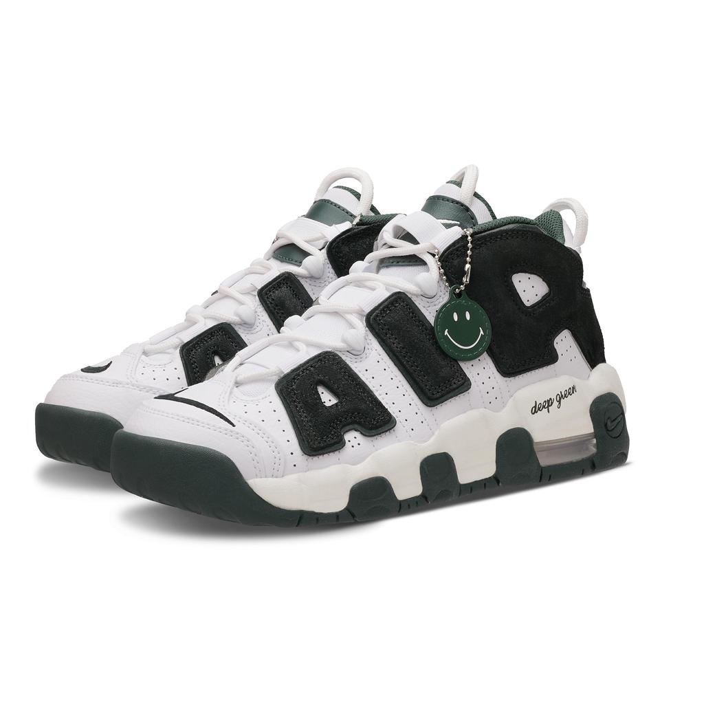 Nike Air More Uptempo Vintage Basketball Shoes Women's High top White/Green FQ1938-100(Team645-)