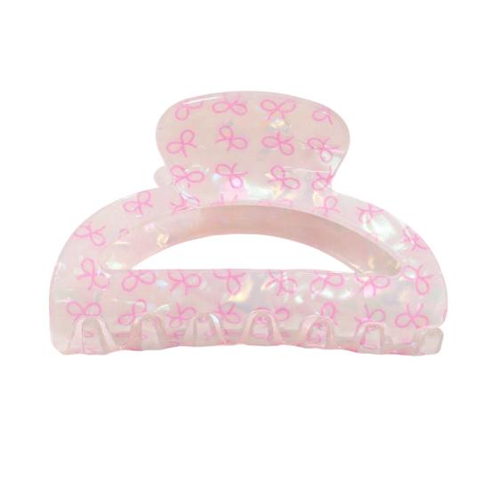 Hair Claw Floral Print Hollow Design Back Head Hair Clip Anti-slip Teeth Strong Grip Shark Hair Clip Versatile Hair Accessory