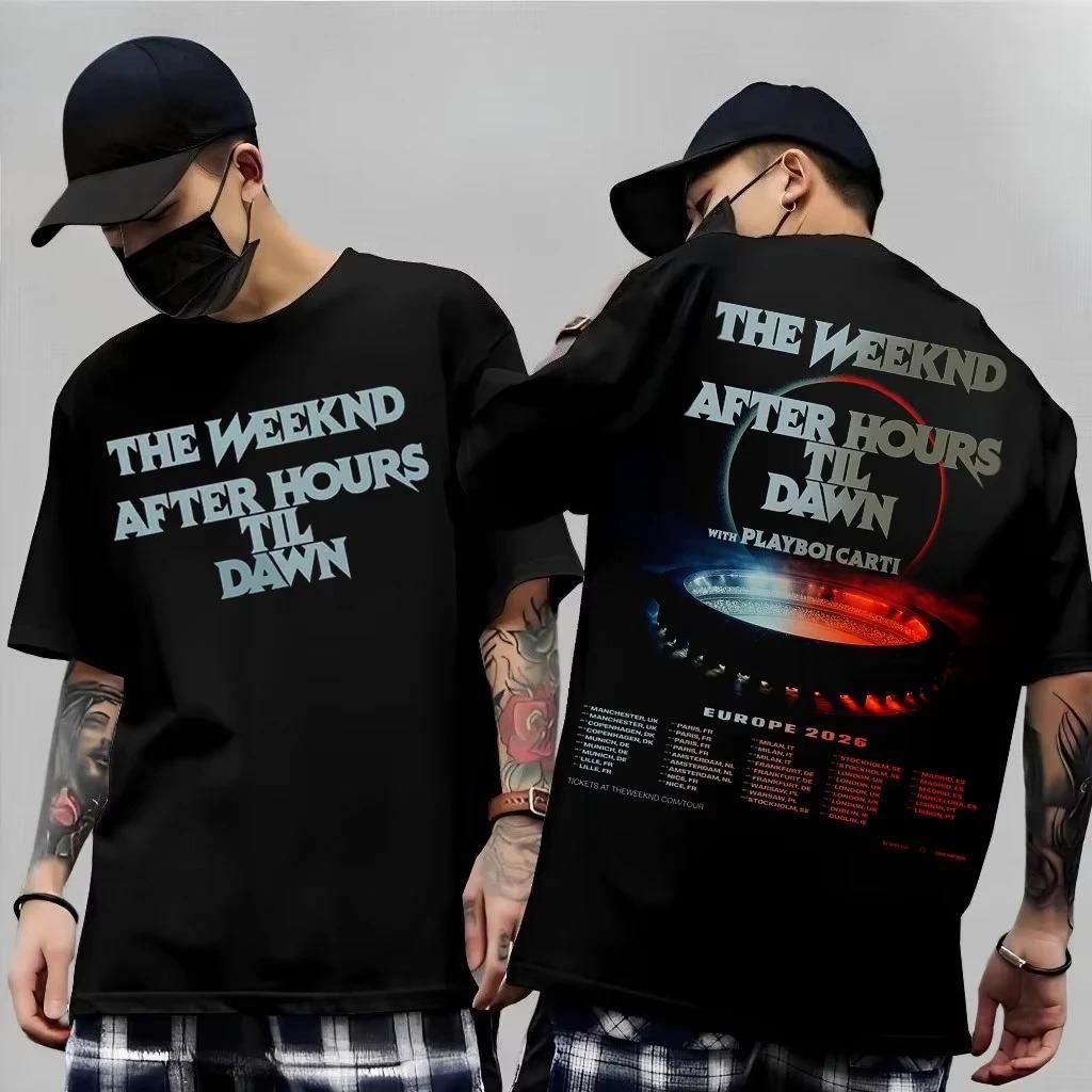 Neues The Weeknd 2026 After Hours Til Dawn Welttournee Baumwolle Kurzarm T-Shirt Geschenk für Fans Unisex RB Stil T-Shirts Tops