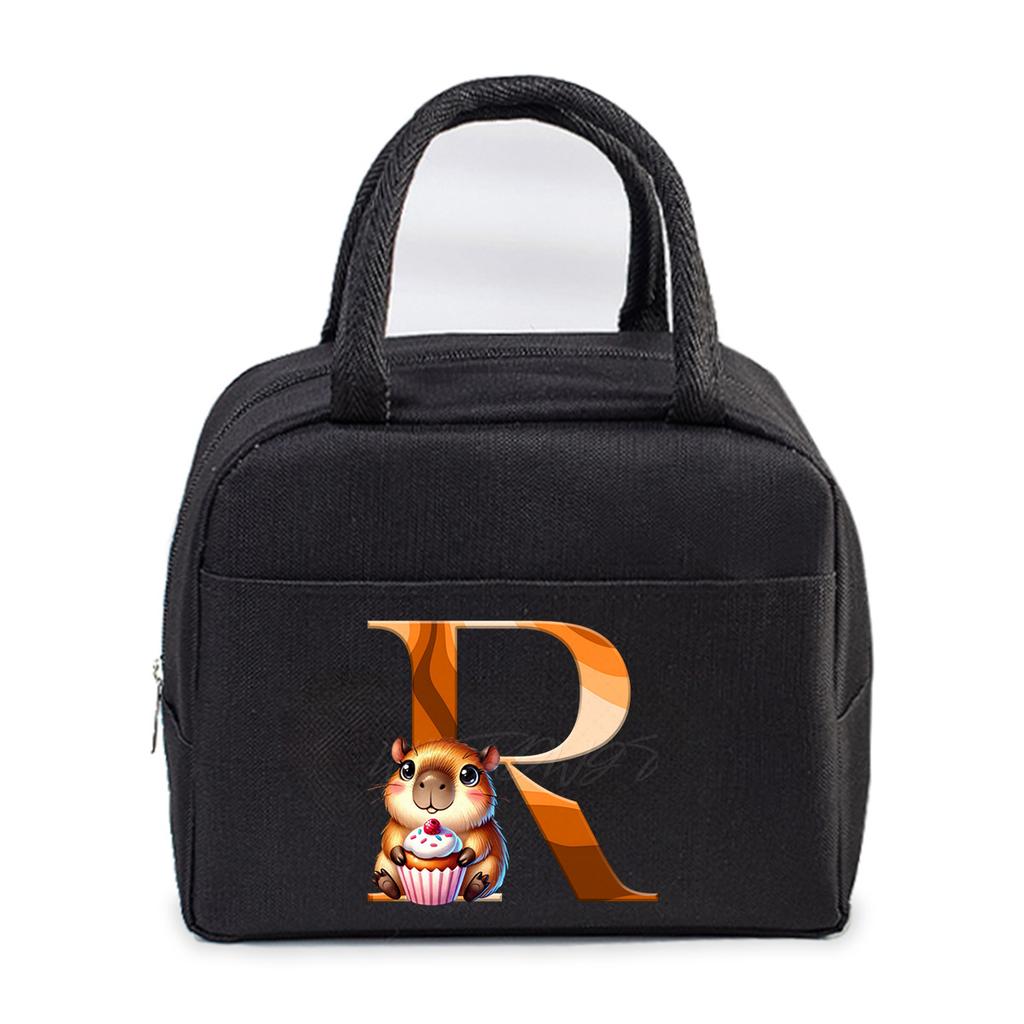 Office worker small portable lunch bag Oxford cloth letter student large portable bento bag