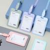 Morandi Color Vertical Work ID Card Holder with Lanyard