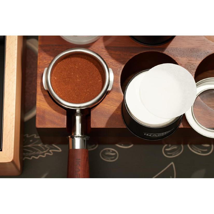 IKAPE 53mm Espresso Paper Filters (200pc), Coffee Puck Screen Paper Filters Compatible with 54mm Portafilters Basket, Ultra Thin Replacement Paper