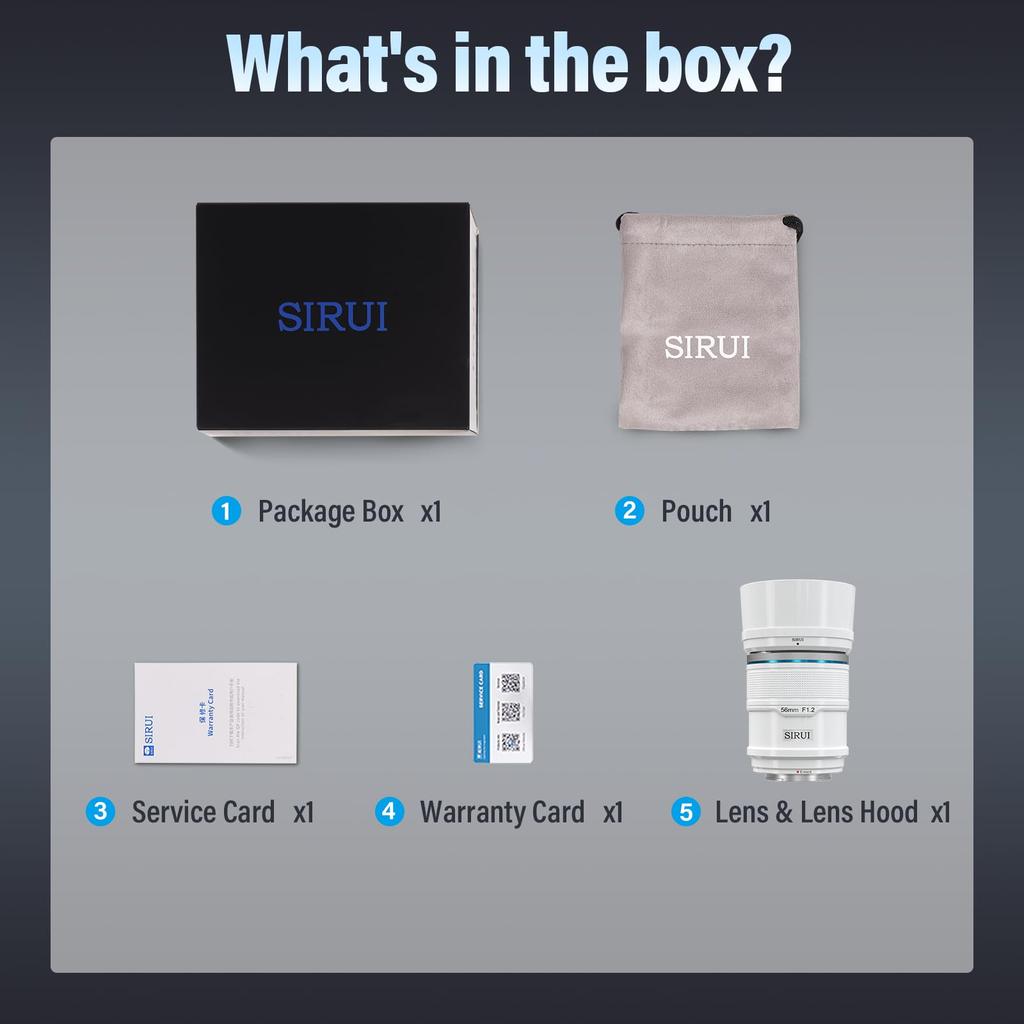 Obiectiv foto cu unghi larg cu autofocus SIRUI Sniper 56mm obiectiv seria A5 A6 A7 FX A9, F1.2 APS-C ZV-E (Montură E, albă)