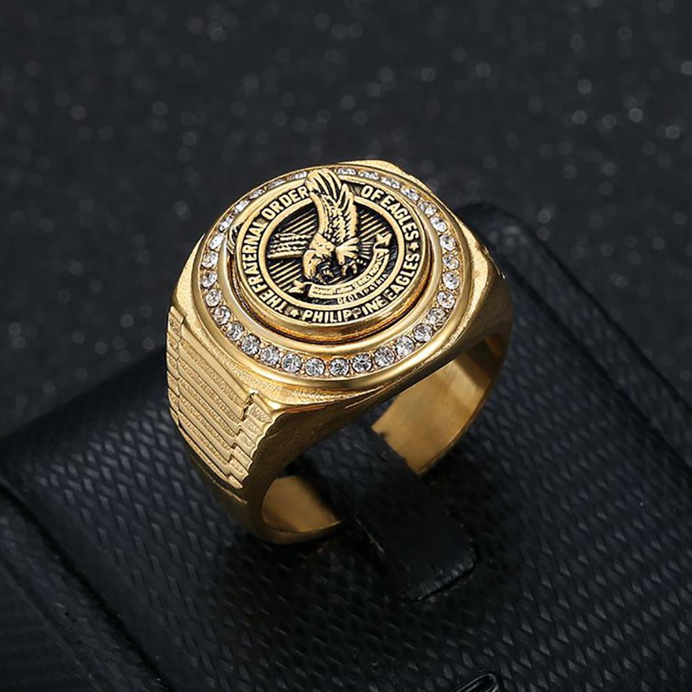 Vintage 316L Stainless Steel Eagle Ring for Men Women Punk Hip Hop Fashion Animal Ring Party Charm Amulet Jewelry Dropshipping
