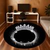 1PC Crown Sparkle Office Round Area Rug, Under Office Chairs Bedroom Living Room Home Decor,Carpet for Office, -1110290