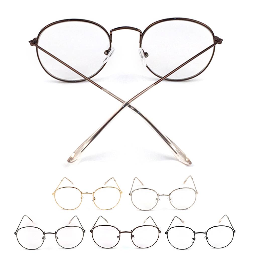 Vintage Runde Brille Metallrahmen Brille Retro Brille Klare Gläser Brillen