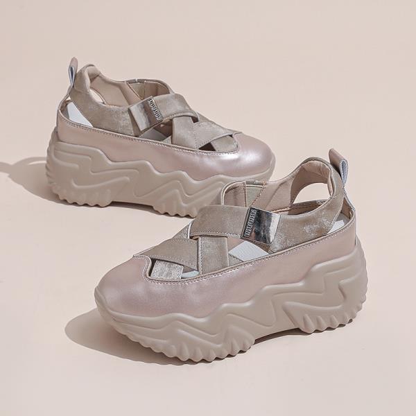 

Fashion Sports Women s Sandals Shoes Closed Toe Breathable All-Match Clogs With Heel 2024 Summer Increasing Height Comfort New Fashion T 35