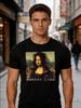 Men Crew Neck Tee Monday Lisa Funny Art Painting Print Short Sleeve Oversized Male Daily Casual