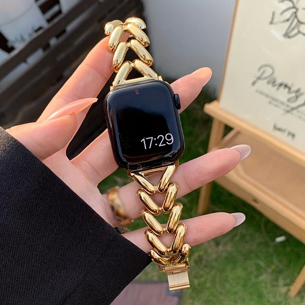 Upgrade Your Watch with Ultra New V-Shaped Denim Chain Metal Watch Strap - Fits 38/40/41/42/44/45MM!