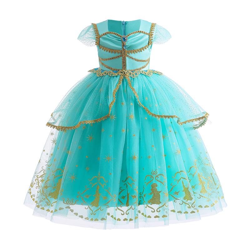 Girls' Puff Sleeve Mesh Princess Dress – Fashionable Summer Style