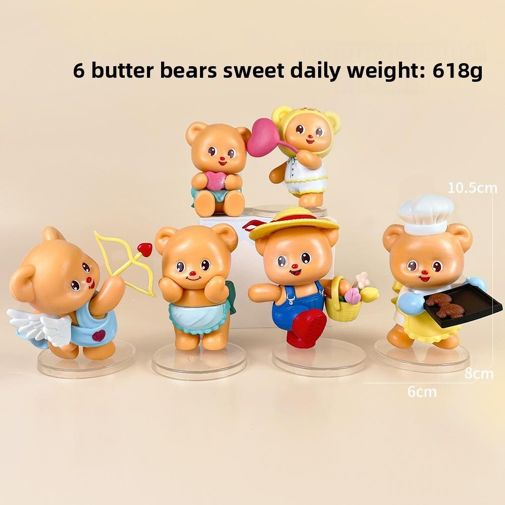 Angel Baking Cute Heart Hugging Pajamas Butter Bear Model Desktop Set Ornament