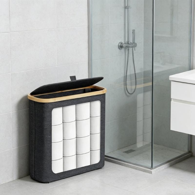 Oxford Cloth Toilet Paper Dispenser Box For Small Spaces Space Saving Bathroom Tissue Holder With Lid