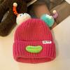 Sausage Mouth Knitting Hat Cartoon Plush Doll Decor Warm Cozy Plush Doll Hat Cold Weather Winter Headwear