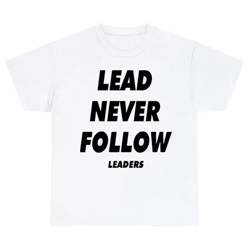 Chief Keef Lead Never Follow Leaders T Shirt Men Vintage T-shirts Daily Casual Cotton Oversized Short Sleeve T Shirts Streetwear