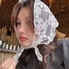 Women Sunproof Lace Triangle Kerchiefs Lightweight Summer Tie Back Kerchiefs