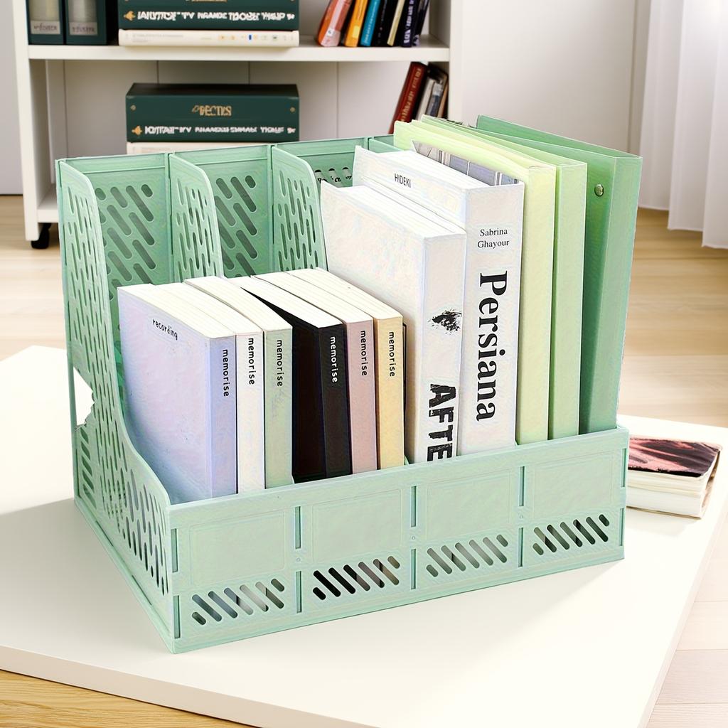 Splicable Plastic Desktop File Rack Vertical A4 Document Holder Multi-grid Magazine Organizer Office Stationery Storage