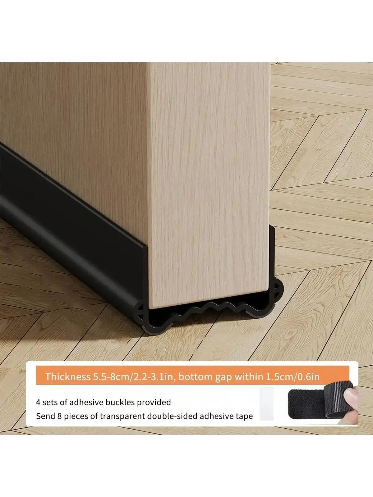 

1m Door Bottom Sealing Strip Door Sound Insulation Strip Under The Windscreen Gap Blocking Strip Windproof Dust Strips чорний
