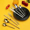 High-grade Gold Cutlery Set: Thickened 304 Stainless Steel Knight Knife, Fork, Spoon for Western Food and Steak (4-piece)