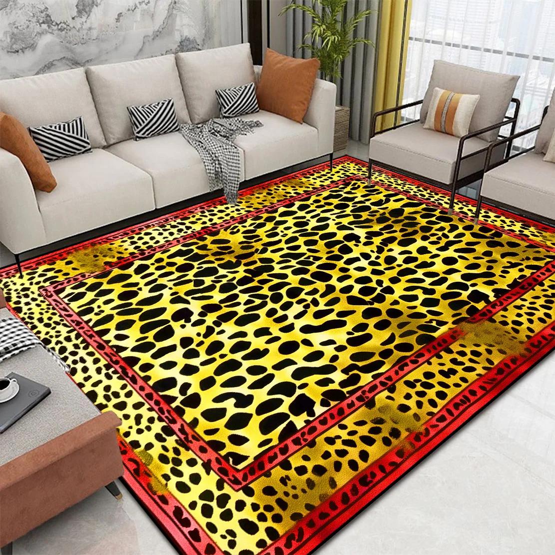 

European Luxury Gold Carpets for Living Room Fashion Abstract Lounge Decor Sofa Table Mat Large Area Washable Rugs for Bedroom 60*90cm