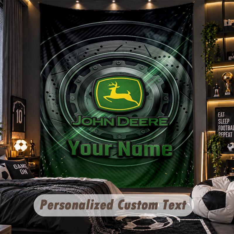 Wandteppich John Deere Benutzerdefinierter Name Text Personalisierter Wandbehang Teppich Heimwanddekoration