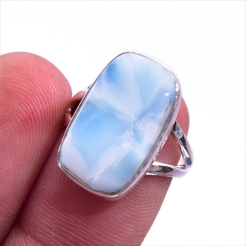 

Natural Republic Larimar Gemstone 925 Solid Sterling Silver Gift Ring S.6 N2M92