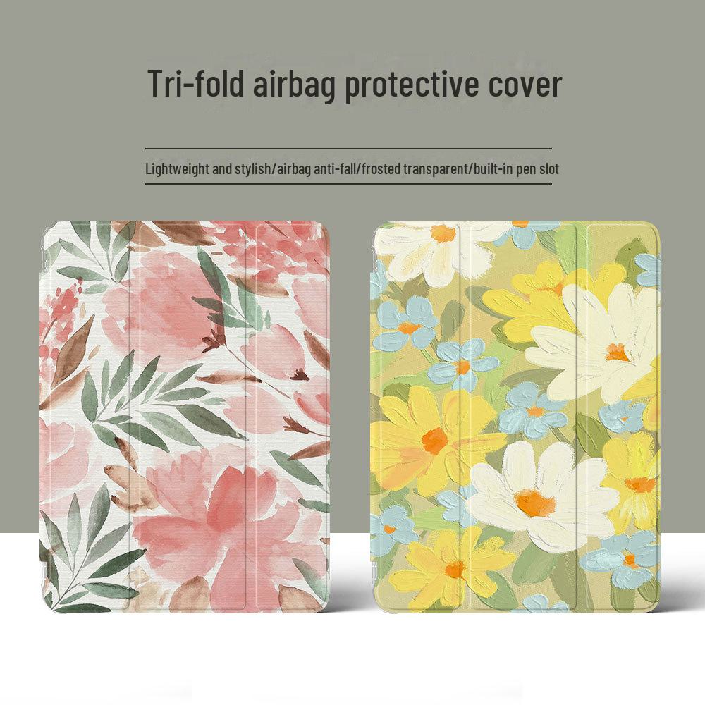 iPad 10.2 Inch Protective Cover with Transparent Oil Painting Design