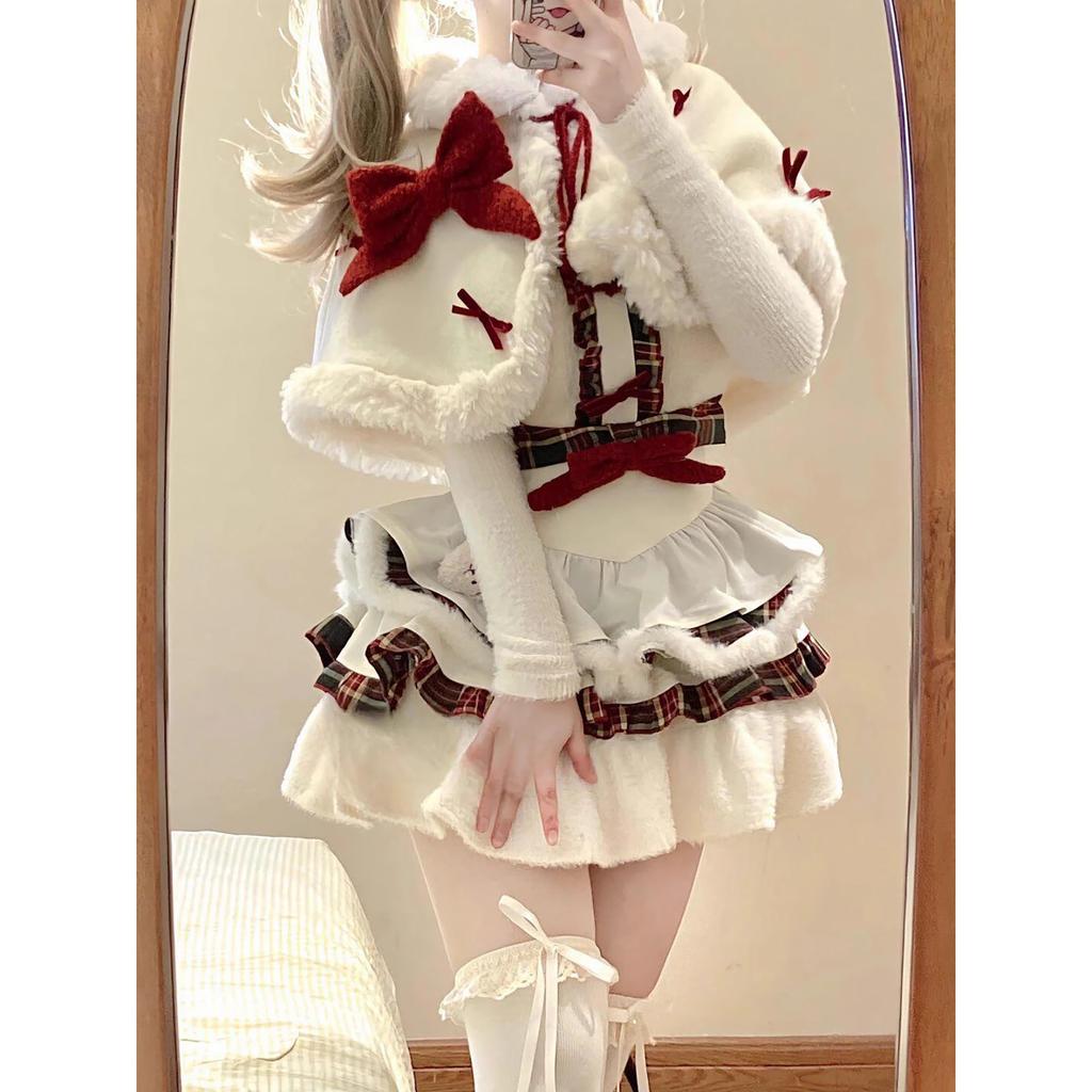 Santa Dress Cosplay Snowman Cute Christmas Lolita Outfit Costume [Cos Kingdom] Women's (XL)