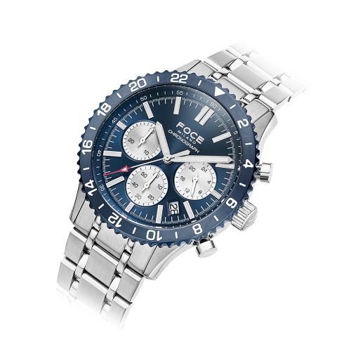 [FOCE] FOCE 45mm Men's Chronograph Blue Metal Watch FM7551WBU
