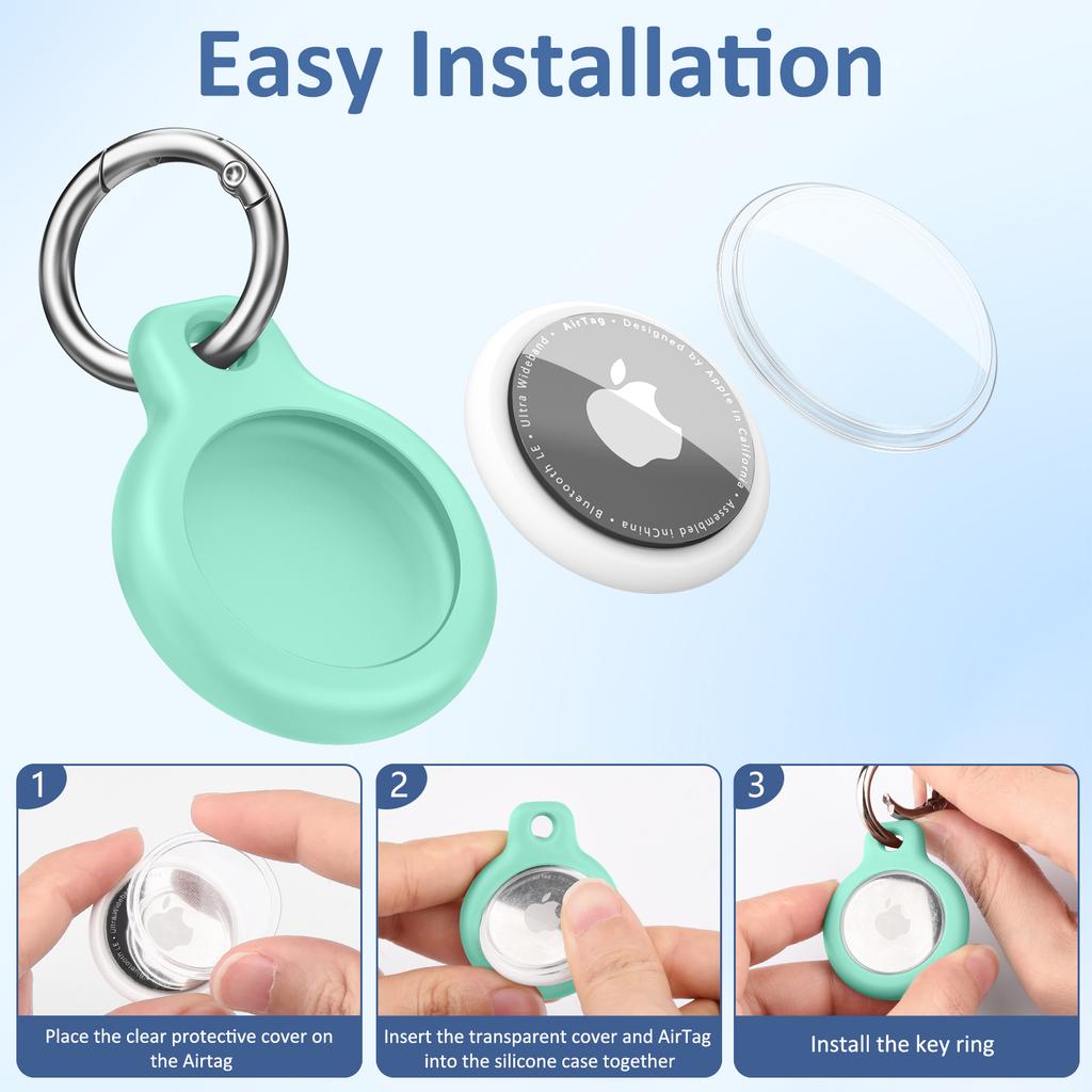 TPU Cover for Air tag Holder with Keychain Protective Shell Tracker Accessories Anti-scratch Sleeve For Air tag Case