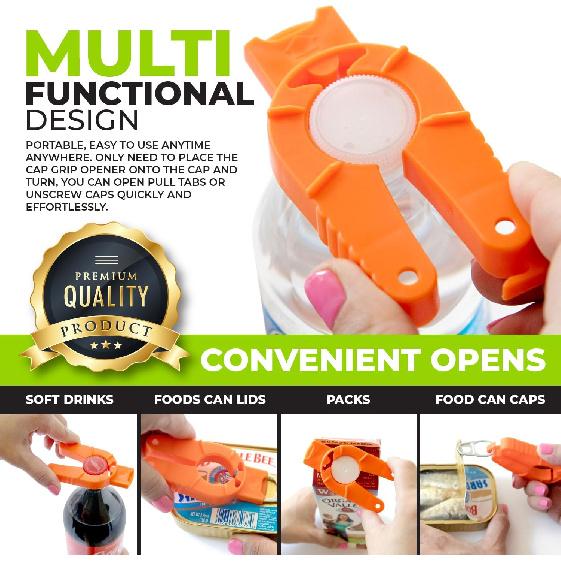 2-pack Multifunctional Bottle and Can Opener, Plastic Water Bottles, Twist-Off, Pull Tab Soup, for Weak Hands, Seniors, Elderly, Rheumatoid