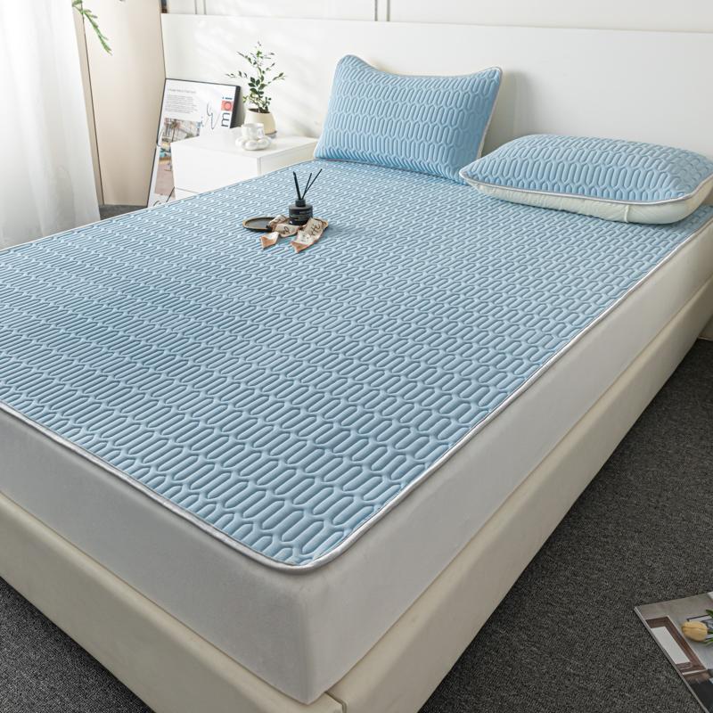 Summer Cooling Quilted Mattress Protector Cover Latex Thickened Breathable Mattress Topper for Single Double Queen King Size Bed