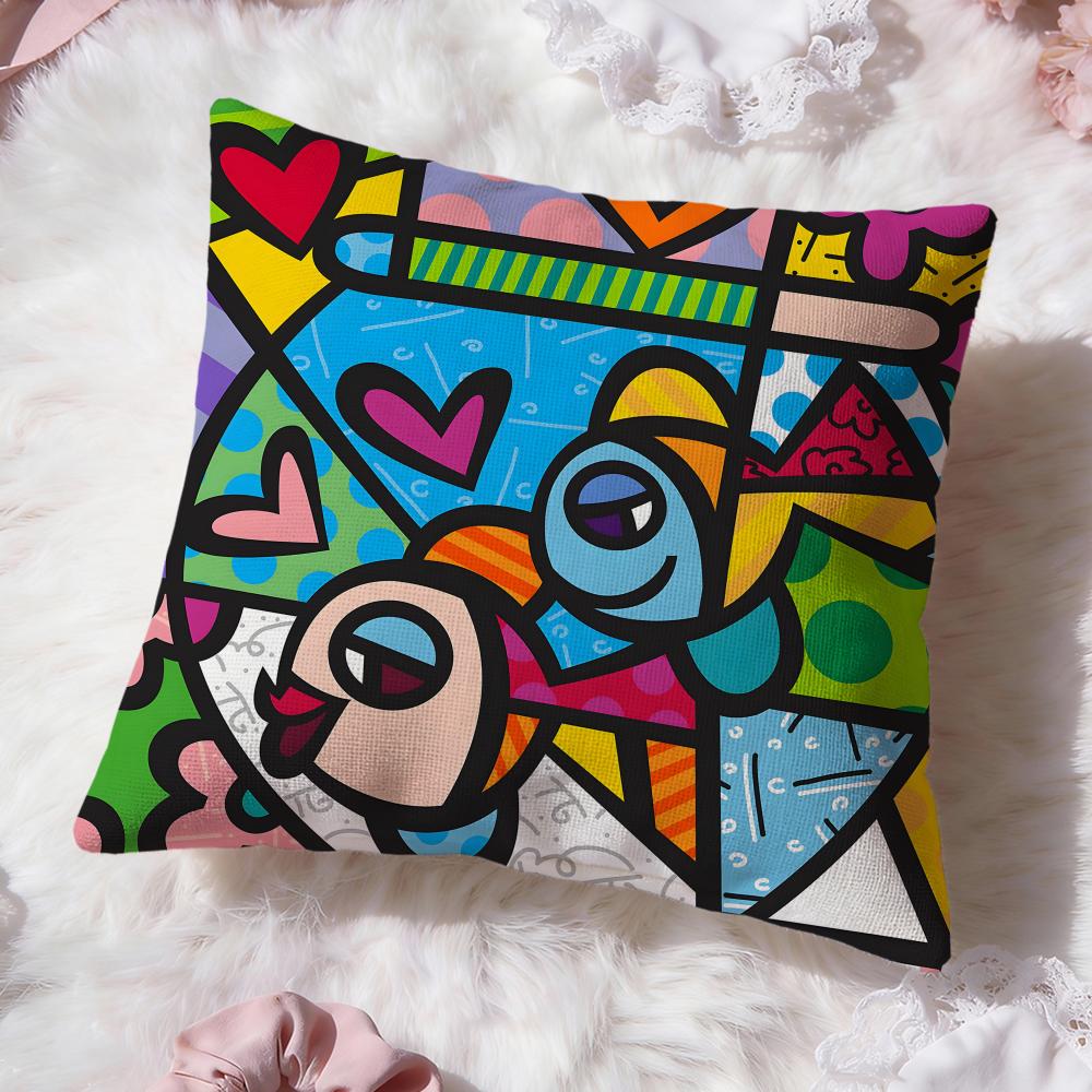 B-Britto Art Design Kissenbezug Premium Komfort Wendbarer Kissenbezug -Zwei in Einem Design für Jedes Zimmer & Autoinnenraum