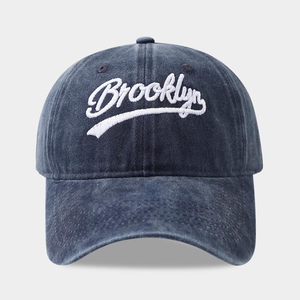 Cross-Border Bestselling Hat - European and American Outdoor Travel Sunshade Hat, Washed BROOKLYN Letter Baseball Cap, Trendy