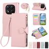 Wrist Strap Wallet with Card Holder Phone Case for Xiaomi Redmi Note 14 13 12 Pro Plus K80 12R 13C 14C Crossbody Leather Cover